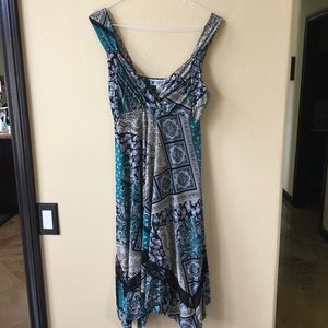 Blue patterned dress y2k